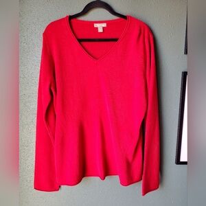 White Stag Vibrant Red V-Neck Sweater